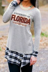 Florida Plaid Panel Button Tunic